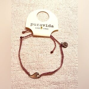 Puravida Friendship Bracelet NWT Adjustable Purple and Silver
